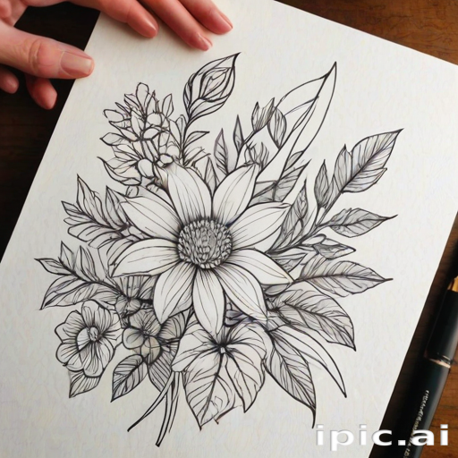 flower line work