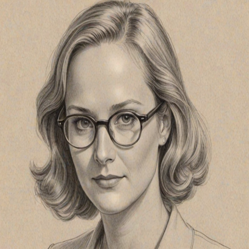 Pleasing Helen Hunt, pencil sketch, portrait of Graceful woman 1938s in glasses, hair style beatnik, outline, clear lines, fine lines, 8k