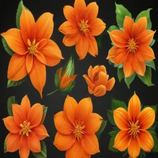 orange flower clipart