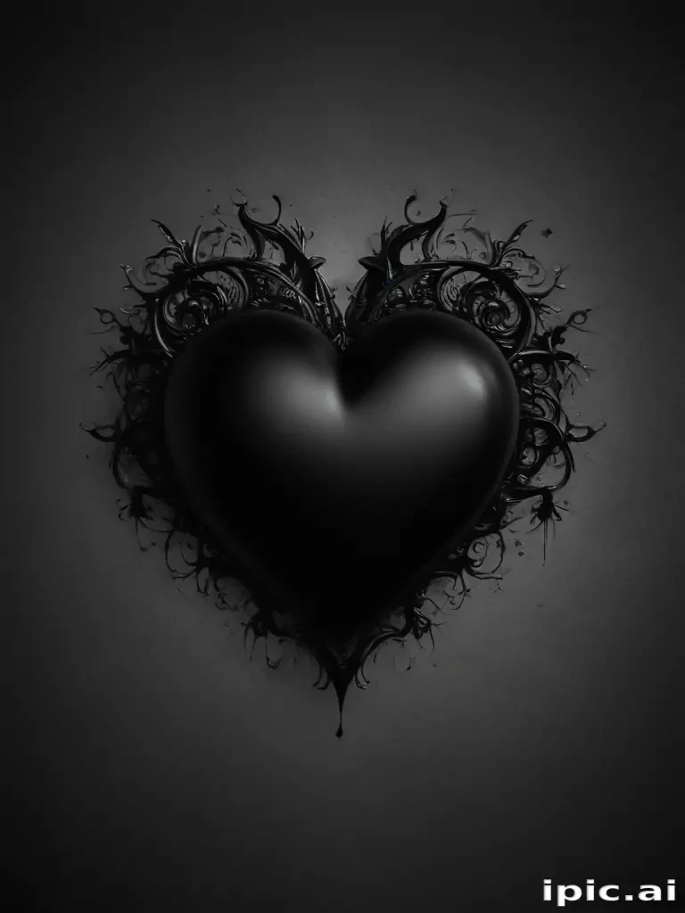 aesthetic black heart wallpaper