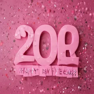 pink happy new year 2024