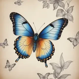 pictures of drawings of butterflies