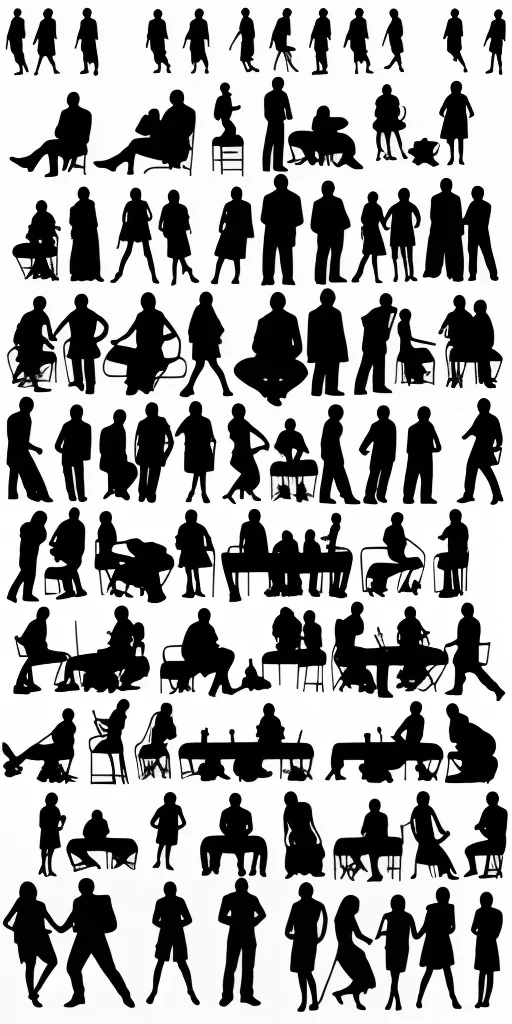 people silhouette png