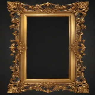 rectangle gold frame png