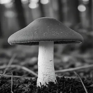 mushroom black and white