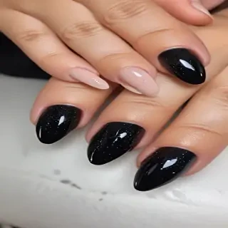 black with glitter