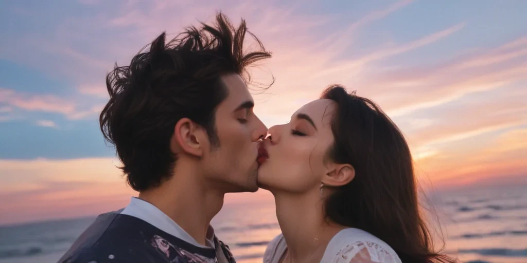aesthetic kiss