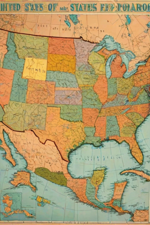 map of united states with states