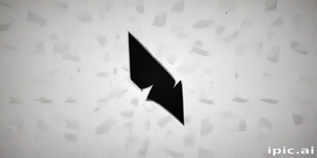 Abstract Black Arrow Shape on a Textured Light Gray Background
