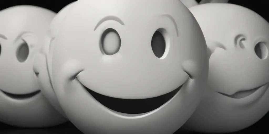 white smiley face black background