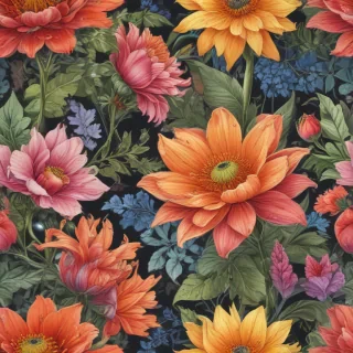 color drawing flowers
