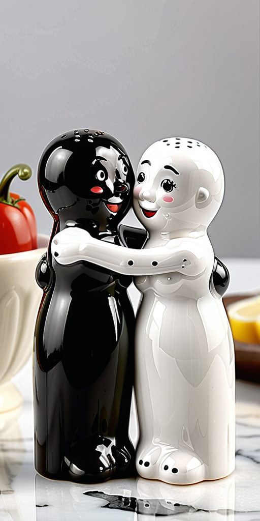 hugging salt and pepper shakers