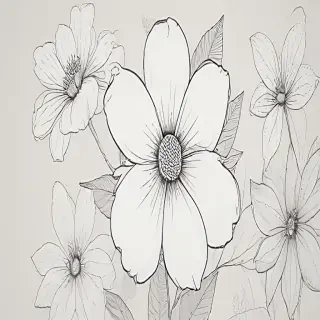 simple flower line art