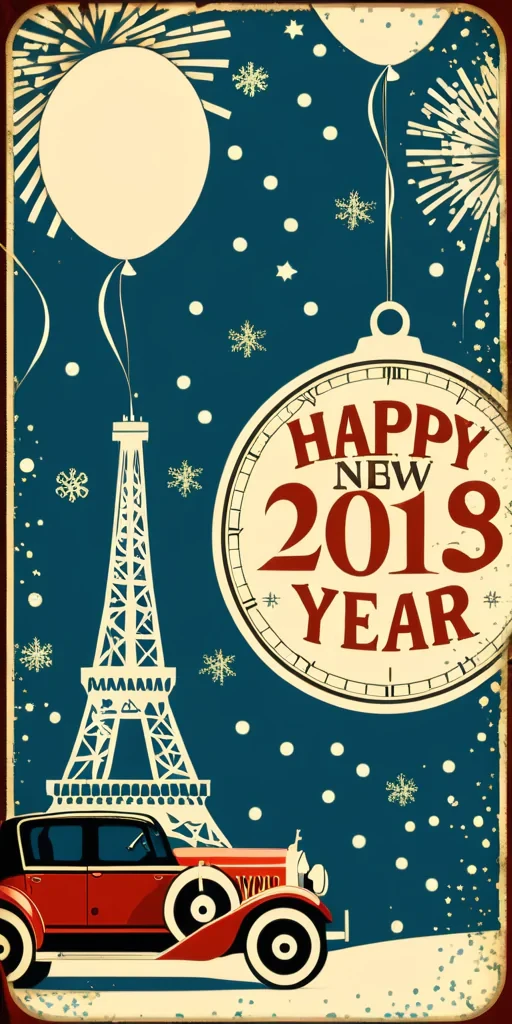 happy new year vintage
