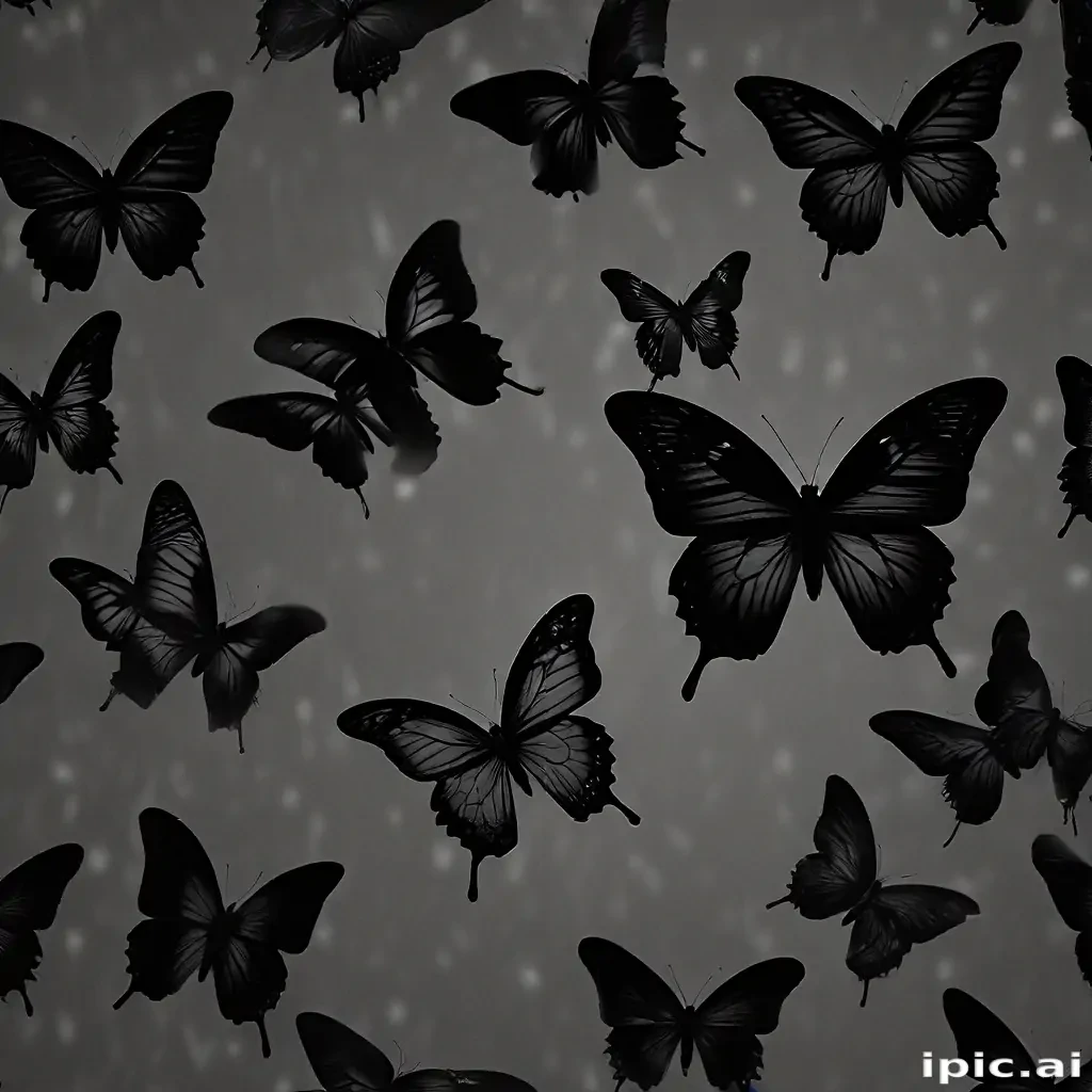 black wallpaper butterfly