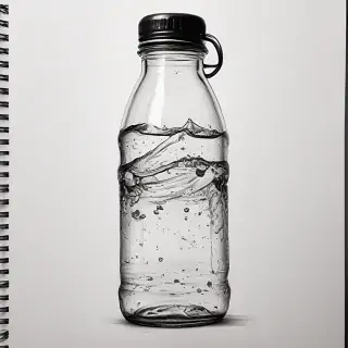 water bottle drawing