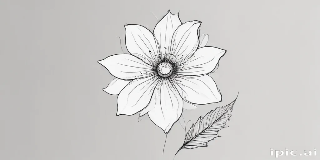 simple flower line art