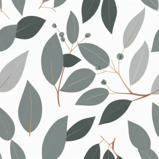 eucalyptus clipart black and white