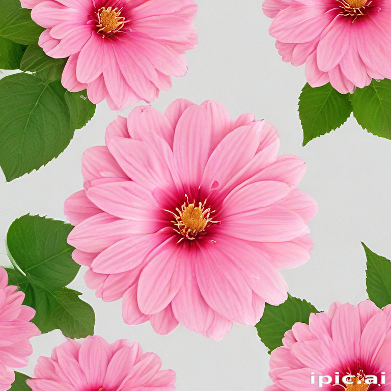 Vibrant Pink Flowers with Lush Green Leaves Against a Soft Background