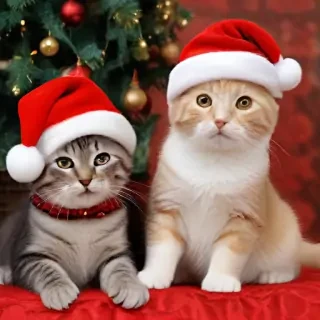 christmas images cats