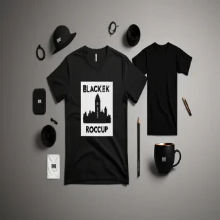 black tee mockup