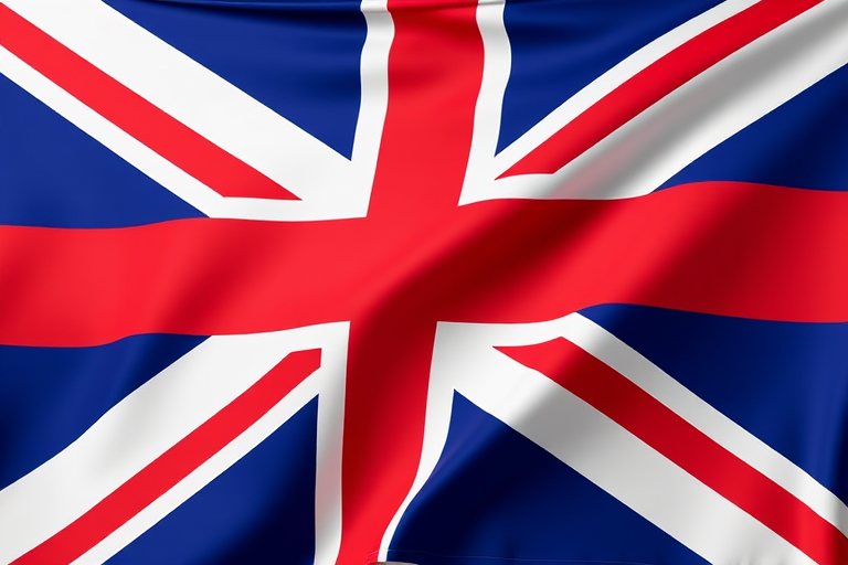 Design a high-resolution image of the Union Jack flag with crisp colors, using a DSLR camera at 50mm focal length, aperture f/2.8, ISO 100, in a straight-on view with soft lighting for enhanced vibrancy.