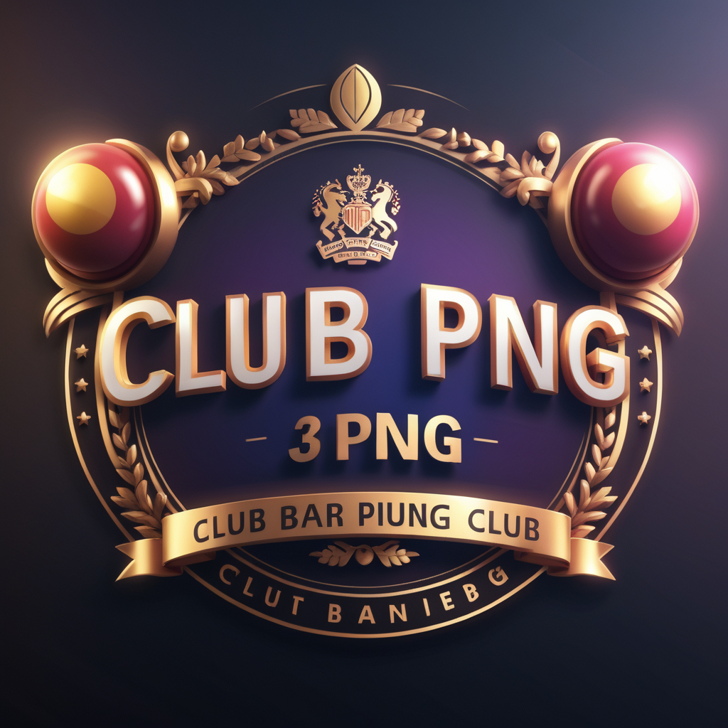 Elegant Logo Design for Club PNG Featuring Gold and Red Accents