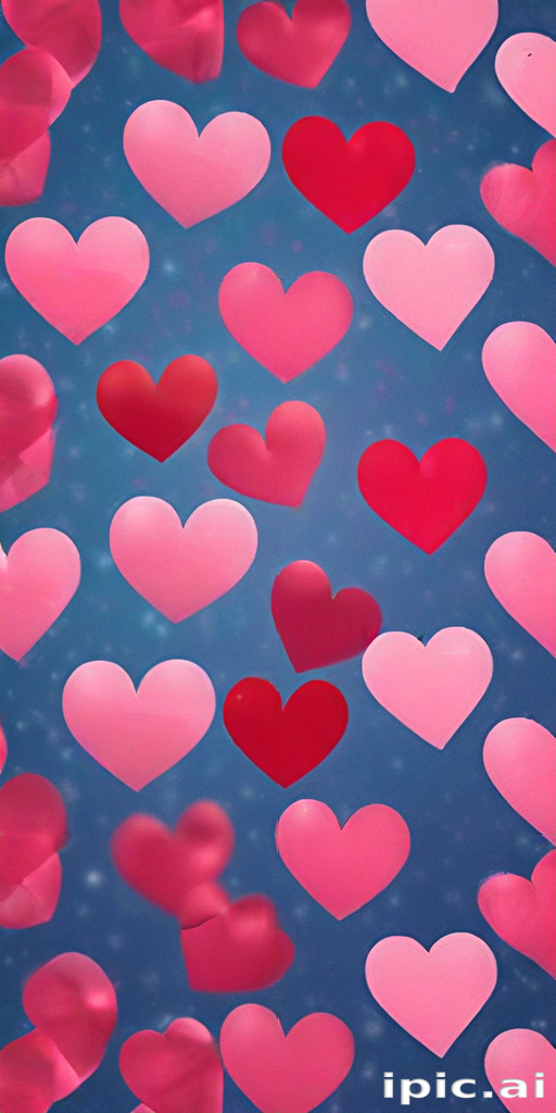 Colorful Collection of Hearts Floating Against a Soft Blue Background