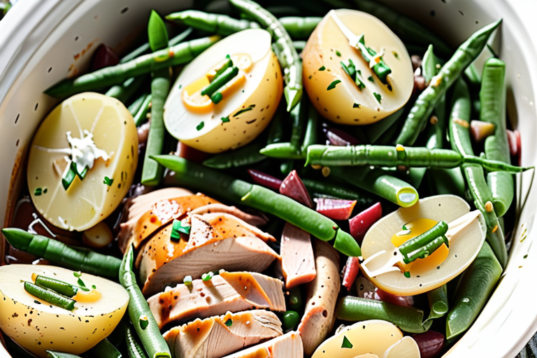 slow cooker chicken potatoes green beans