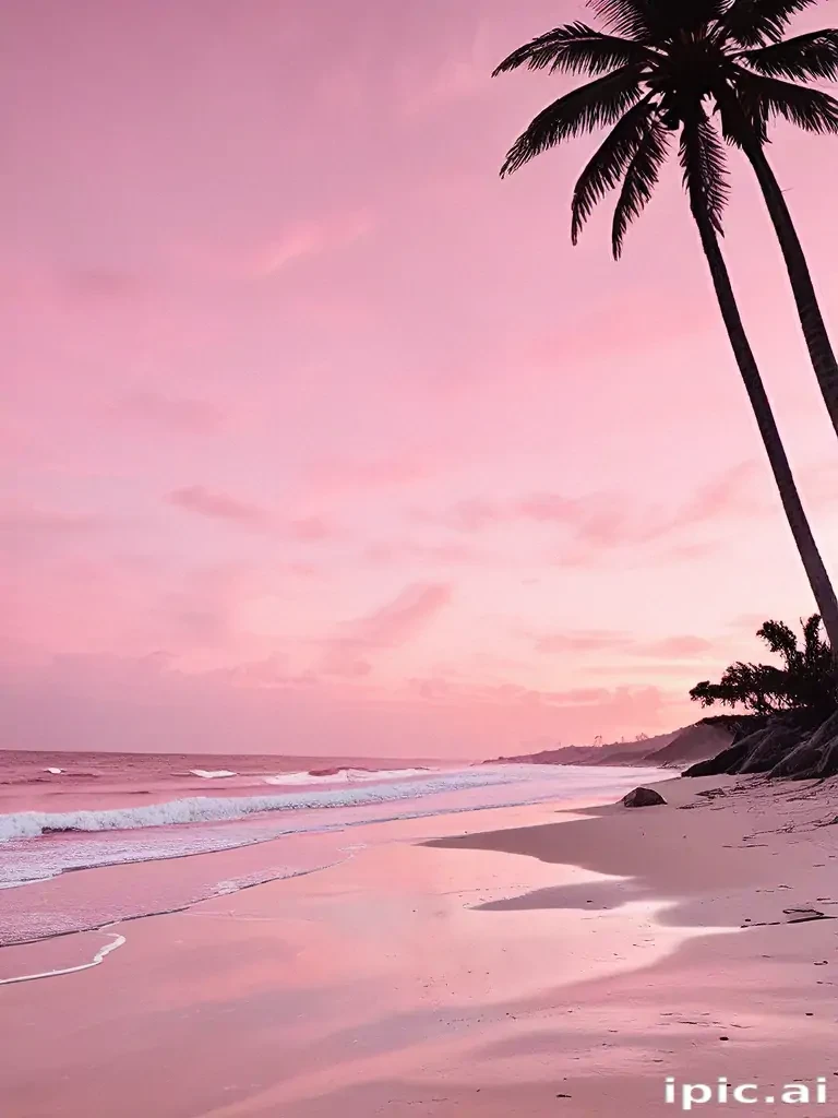 pink beach aesthetic