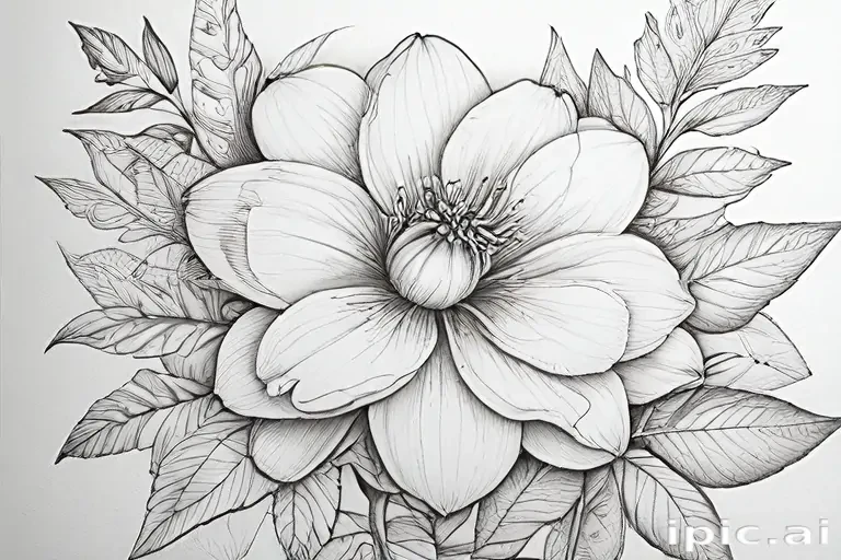 flower drawing for coloring