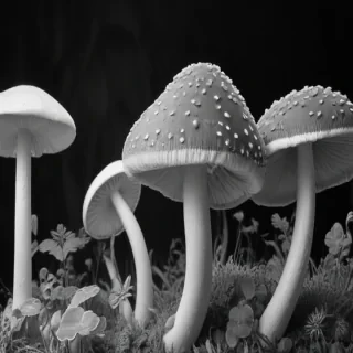 mushroom clipart black and white