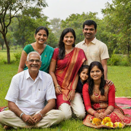 happy indian family
