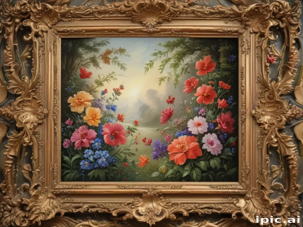 frame with flowers