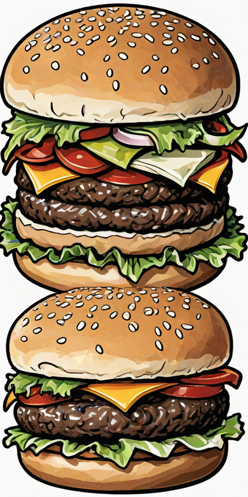 hamburger clipart black and white