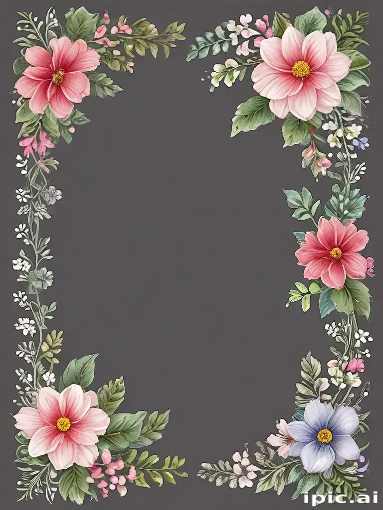 transparent floral border
