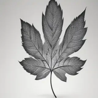 clipart leaf black and white