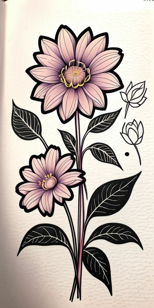 aesthetic flower drawings