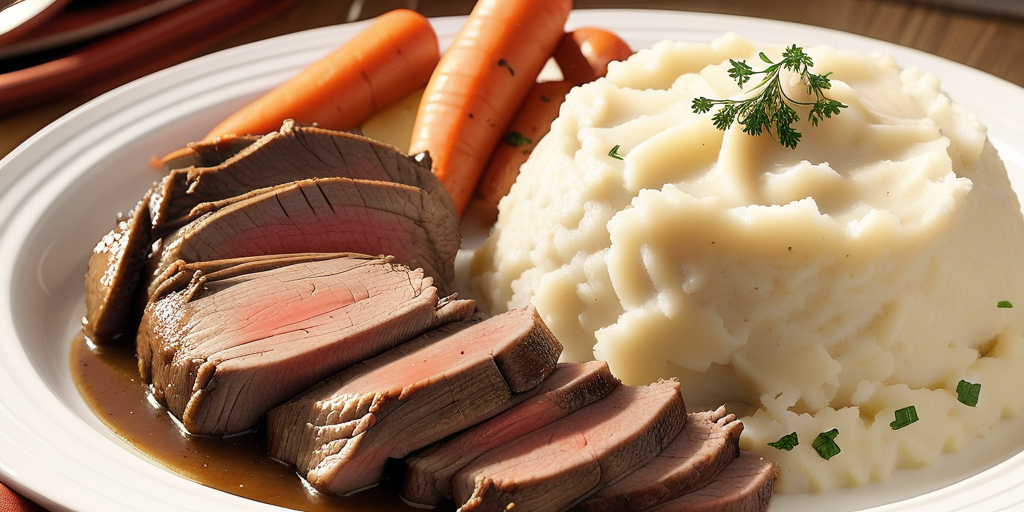 pot roast and mashed potatoes
