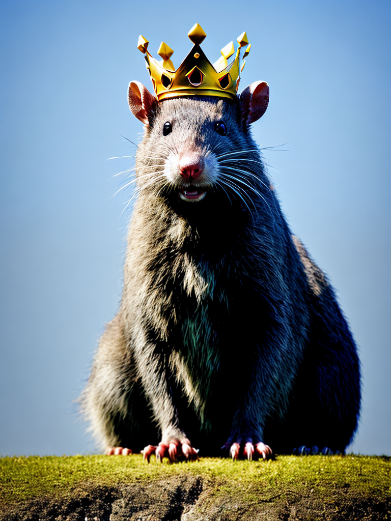 giant rat with scary king crown