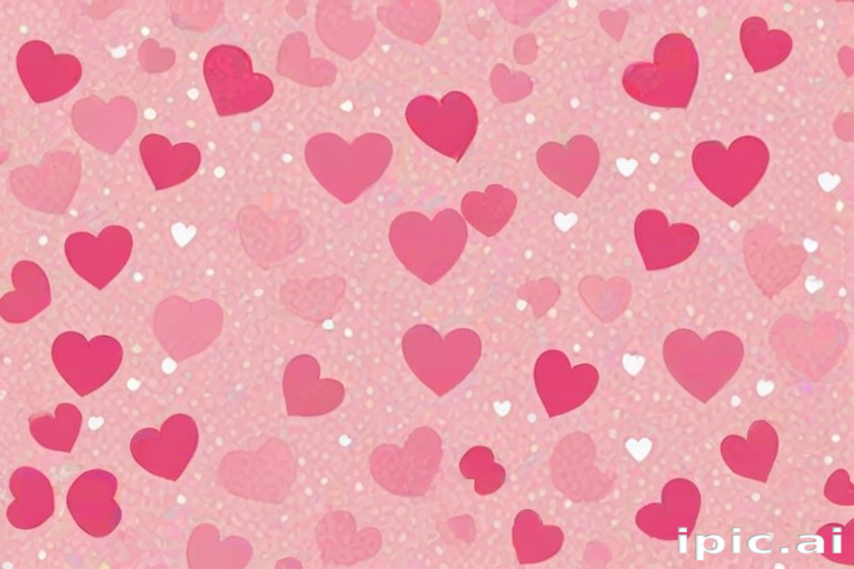 Colorful Hearts on a Soft Pink Background for Romantic Themes and Designs