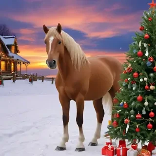 merry christmas horse images