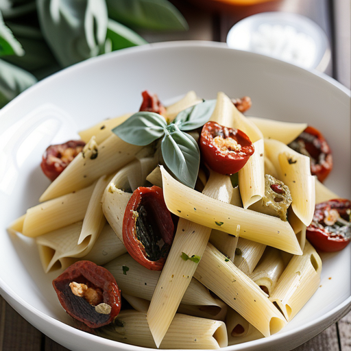 pasta with sun dried tomatoes and artichokes