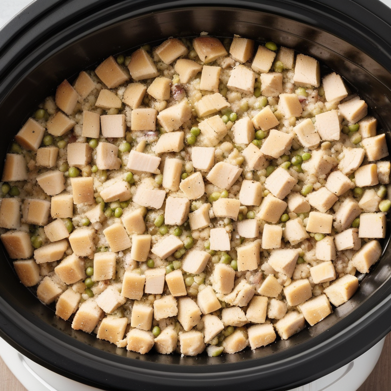 chicken stuffing crockpot 4 ingredients
