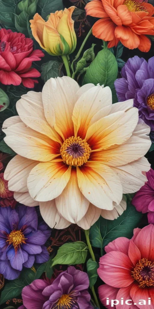 colourful flower drawing