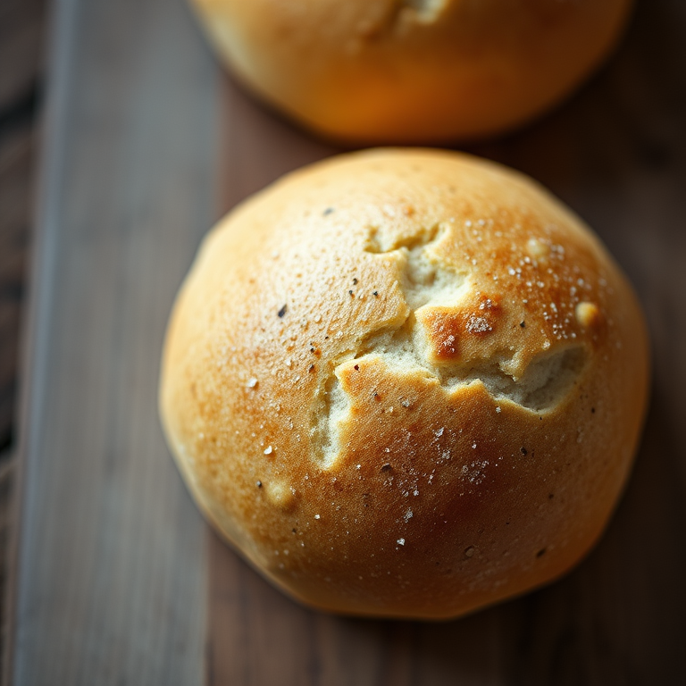 Freshly Baked Round Bread Rolls with a Golden Brown Crust and Fluffy ...