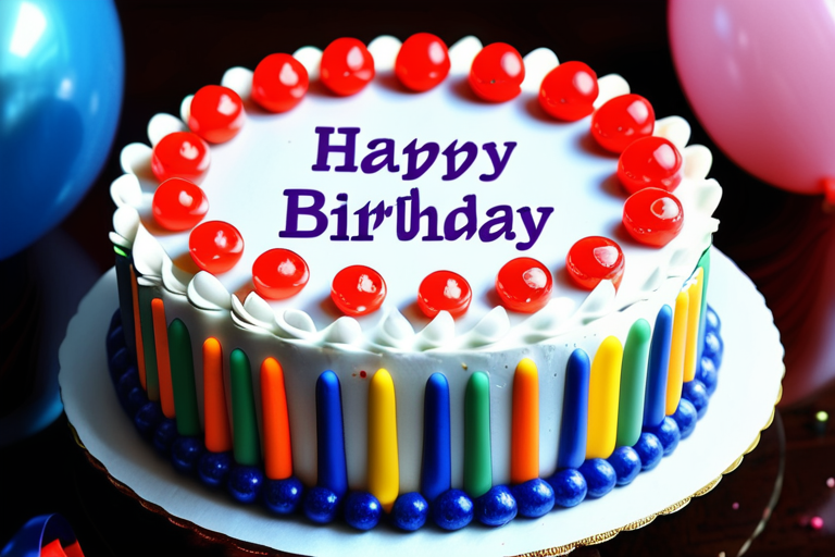 happy birthday cake with edit name and pic