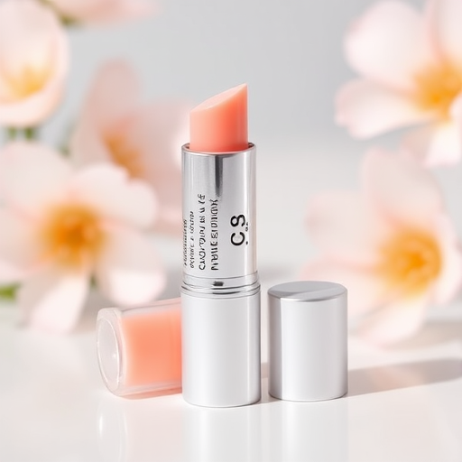 Sheer peachy "Blossom Dew" tinted lip balm infused with vitamin E and SPF 15, offering a subtle hint of color and protection for everyday wear