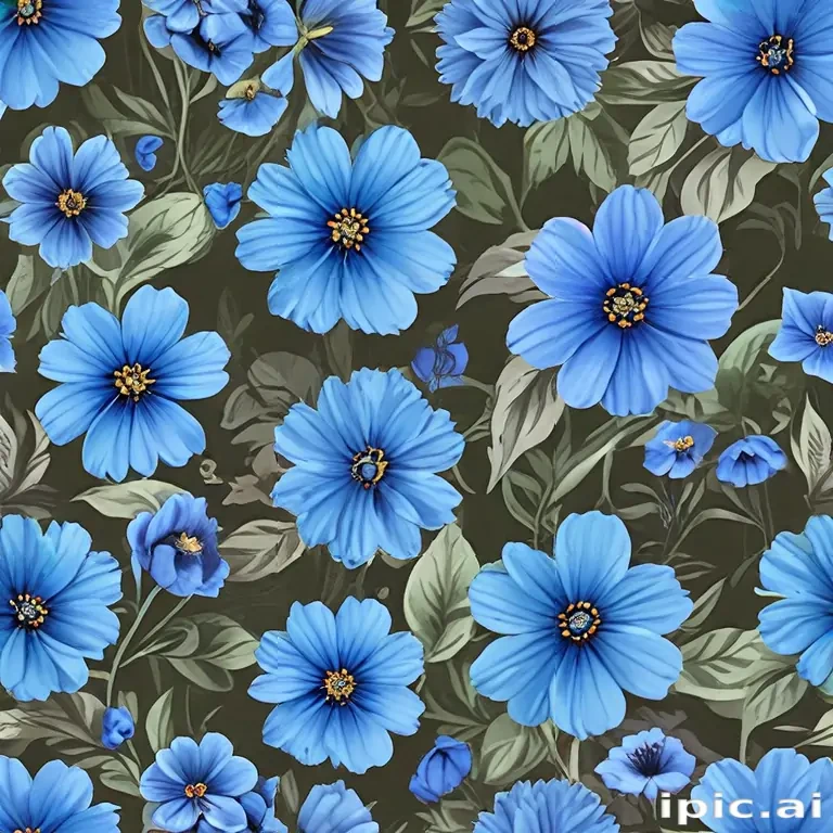 blue flowers png