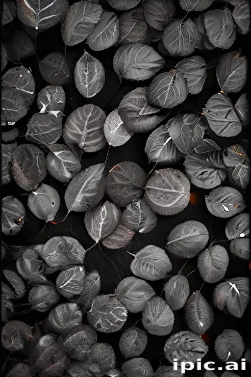 leaves black and white